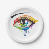 Geschilderde ogen papieren bordje (Voorkant)