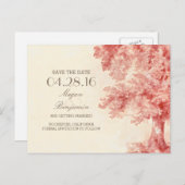 Geschilderde Old Tree  Save the Date briefkaarten (Voorkant / Achterkant)