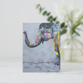 Geschilderde olifant briefkaart (Staand voorkant)