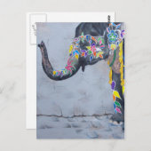 Geschilderde olifant briefkaart (Voorkant / Achterkant)