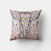 Geschilderde olifant suiker schedel roze pruim mun kussen (Achterkant)