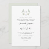 Geschilderde olijfolie en verlaat formele monogram kaart (Voorkant / Achterkant)