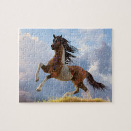 Geschilderde oorlogspaard legpuzzel
