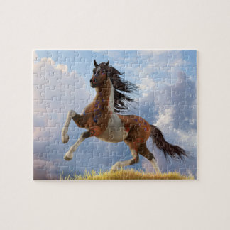 Geschilderde oorlogspaard legpuzzel