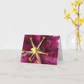 Geschilderde Paarse Lilly Notecard Kaart (Gele Bloem)