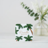 Geschilderde palmbomen vierkante visitekaartje (Staand voorkant)