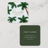 Geschilderde palmbomen vierkante visitekaartje (Voorkant / Achterkant)