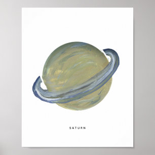 Geschilderde planeet Saturnus-kunstprint Poster