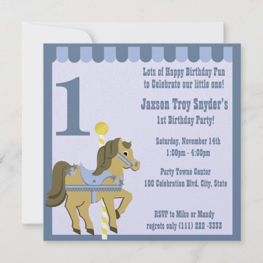 Geschilderde Pony/ Birthday Kaart (Voorkant)