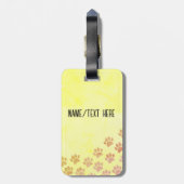 Geschilderde Puppy Paw Prints Oud Papier Aangepast Bagagelabel (Achterkant verticaal)