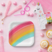 Geschilderde regenboog verjaardagspapier Borden Papieren Bordje (Feest)