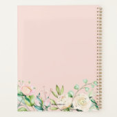 Geschilderde roze en groene Floral Planner (Achterkant)
