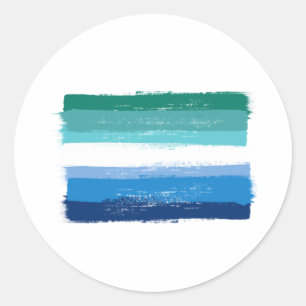 GESCHILDERDE ROZE MANNELIJKE PROUD - Azure Ronde Sticker