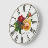Geschilderde Rozen Vintage Persoonlijk Grote Klok (Hoek)