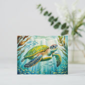 Geschilderde Schildpad Briefkaart (Staand voorkant)