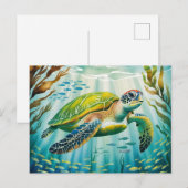 Geschilderde Schildpad Briefkaart (Voorkant / Achterkant)