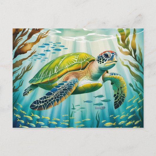 Geschilderde Schildpad Briefkaart (Voorkant)