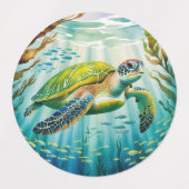 Geschilderde Schildpad Labels (Design 1)