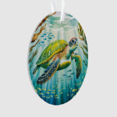 Geschilderde Schildpad Ornament (voorkant)