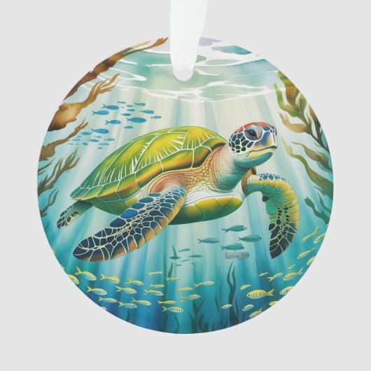 Geschilderde Schildpad Ornament (voorkant)