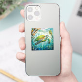 Geschilderde Schildpad Sticker (Telefoon)