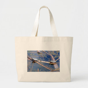Geschilderde schildpadden (Chrysemys picta) grote Tote Bag