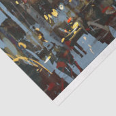 Geschilderde stad 's nachts tissuepapier (Detail)