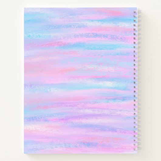 Geschilderde Strepen Turquoise Roze Paars Notitieboek (Achterkant)