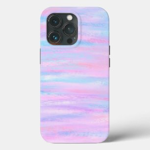 Geschilderde Strepen Turquoise Roze Paarse Case-Ma iPhone 13 Pro Hoesje