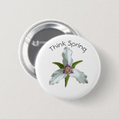 Geschilderde Trillium Spring Wildflower Pin Button (Voorkant /achterkant)