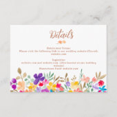 Geschilderde tuin wilde bloemen script bruiloft de informatiekaartje (Voorkant)