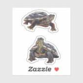 Geschilderde Turtle Vinyl Sticker (Vel)