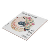 Geschilderde vogel en bloemen, een vers uit Jesaja Tegeltje (Zijkant)