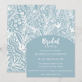 Geschilderde witte botanische bridale doucheuitnod kaart (Voorkant / Achterkant)