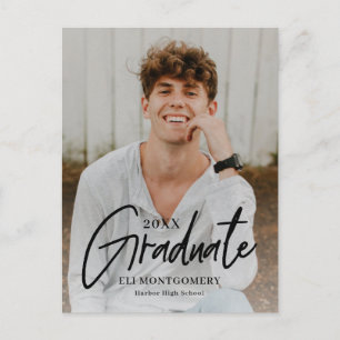 Geschilderde woord bewerkbare kleur afstudeerkaart briefkaart