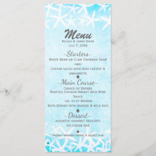 Geschilderde Zeester Aqua Blauwe Tropische Strand Menu