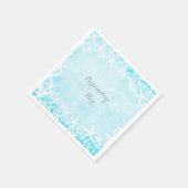 Geschilderde Zeester Aqua Blue Custom Party Servetten (Hoek)