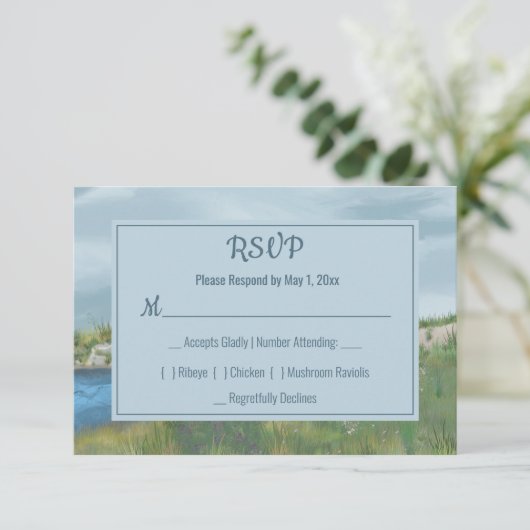 Geschilderde Zeezijde RSVP Kaart (Staand voorkant)