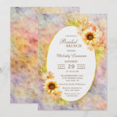 Geschilderde Zonnebloem Bloemen Bruids Brunch Kaart (Voorkant / Achterkant)