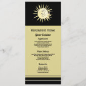 Geschilderde zonsopgang, Restaurant Slimline Menu (Voorkant)