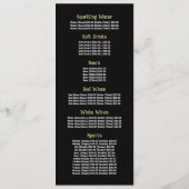 Geschilderde zonsopgang, Restaurant Slimline Menu (Achterkant)