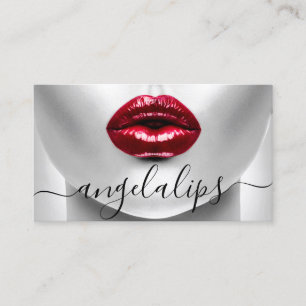 Geschminkte foto van visagist rode lippenstift gla visitekaartje