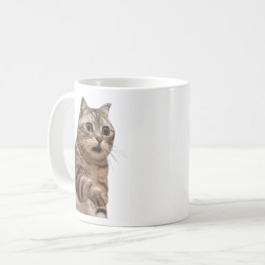 Geschokte Cat Meme Mok Dubbelzijdig (Voorkant links)