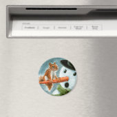 Geschokte sneeuwpop eekhoorn magneet (Insitu (Vaatwasser))