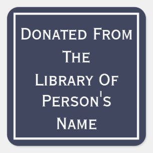 Geschonken uit de bibliotheek van vierkante sticker