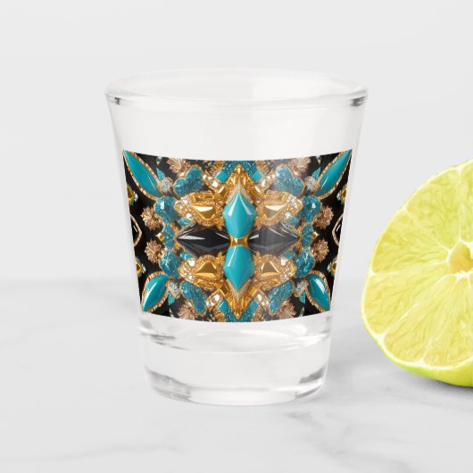 Geschoten glas met Bahama's Kleuren (Voorkant)