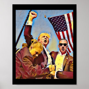 Geschoten Trump gevecht Poster