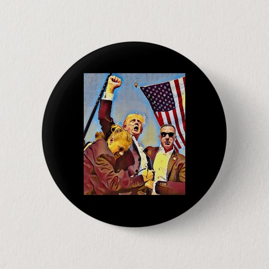 Geschoten Trump gevecht Ronde Button 5,7 Cm (Voorkant)