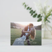 Geschreven Bedankt bruiloft Dank u Briefkaart (Staand voorkant)