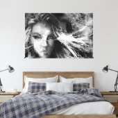 Geschreven door de wind canvas afdruk (Insitu (Slaapkamer))